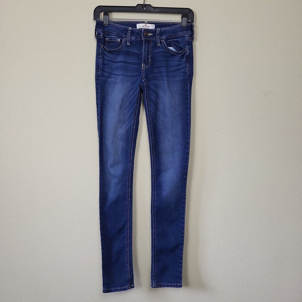 Hollister Womens Blue Regular Fit Medium Wash Super Skinny Jeans Size 25WX 33L